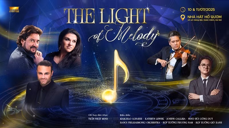 Hòa nhạc “The Light of Melody” là sự kiện nghệ thuật đánh dấu 2 năm hoạt động kể từ khi khánh thành của Nhà hát Hồ Gươm. (Ảnh: HGO)