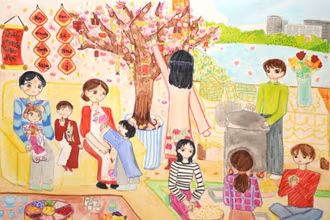Một tác phẩm tham dự cuộc thi "Tết Việt Nam trong tôi". (Ảnh: Ban Tổ chức cuộc thi)