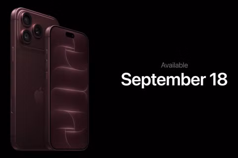 iPhone 18 Pro và iPhone 18 Pro Max sẽ mởbán từ 18/9. (Ảnh: APPLE) 
