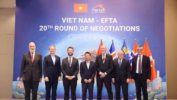 Các đại biểu dự phiên đàm phán Hiệp định thương mại tự do giữa Việt Nam và Hiệp hội Thương mại tự do châu Âu (EFTA), trong đó có Liechtenstein. (Ảnh: Ban Thư ký EFTA)