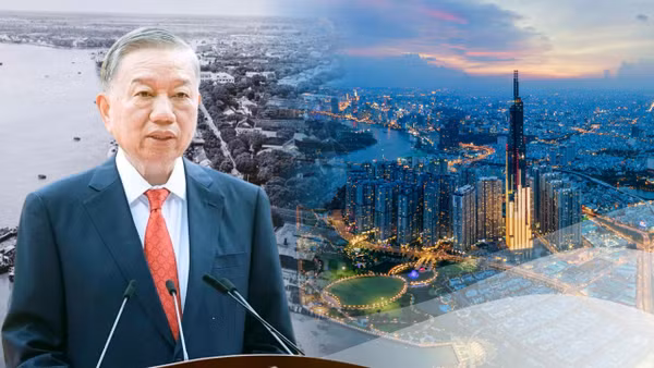 Tổng Bí thư, Chủ tịch nước Tô Lâm phát biểu tại Lễ kỷ niệm 50 năm Ngày thành phố Sài Gòn-Gia Định mang tên Chủ tịch Hồ Chí Minh. (Ảnh: Thống Nhất/TTXVN)
