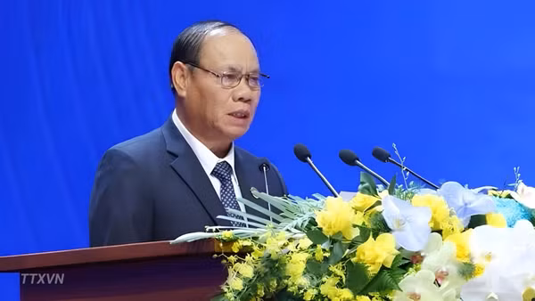 Đồng chí Vilay Lakhamfong, Ủy viên Bộ Chính trị, Thường trực Ban Bí thư Trung ương Đảng Nhân dân Cách mạng Lào. (Ảnh: TTXVN)