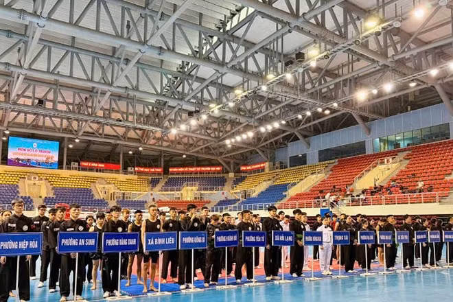 Các đoàn tham dự Giải võ thuật cổ truyền tại Đại hội Thể dục thể thao tỉnh Quảng Ninh lần thứ X năm 2026.