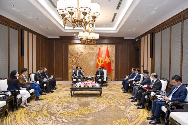 Quang cảnh buổi tiếp. (Ảnh: THỦY NGUYÊN)