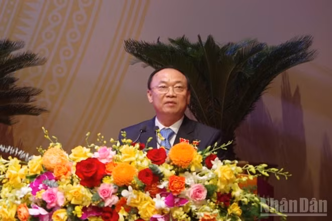 Đồng chí Thái Đại Ngọc phát biểu tại Đại hội.