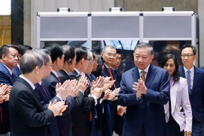 Tổng Bí thư, Chủ tịch nước Tô Lâm đến phát biểu chính sách tại Nhà Quốc hội Canada, thủ đô Ottawa. (Ảnh: TTXVN)