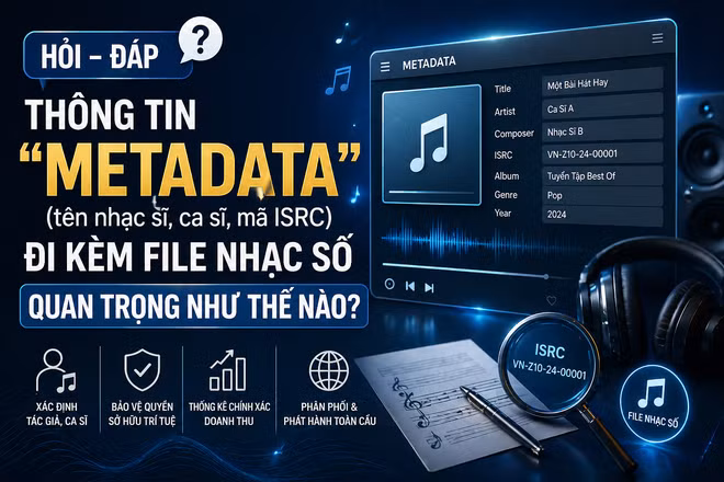 [Hỏi-đáp] Thông tin "Metadata" (tên nhạc sĩ, ca sĩ, mã ISRC) đi kèm file nhạc số quan trọng như thế nào?