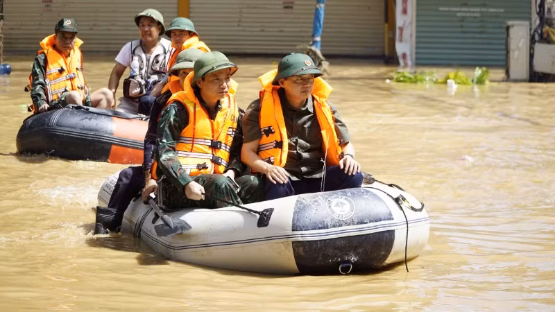 Phó Thủ tướng Trần Hồng Hà kiểm tra tình hình mưa lũ, thiệt hại tại Cao Bằng. (Ảnh: Tiến Dũng, Báo Cao Bằng)