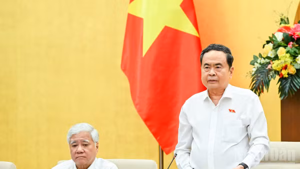 Chủ tịch Quốc hội Trần Thanh Mẫn phát biểu khai mạc Phiên họp thứ 6 Ủy ban Thường vụ Quốc hội. (Ảnh: DUY LINH)