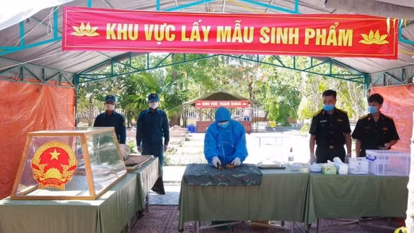 Khu vực lấy mẫu xác định thông tin để giám định ADN liệt sĩ.