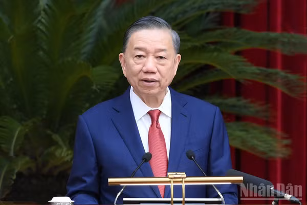 Tổng Bí thư, Chủ tịch nước Tô Lâm tại Hội nghị Trung ương lần thứ tư Ban Chấp hành Trung ương Đảng khóa XIV. (Ảnh: ĐĂNG KHOA)