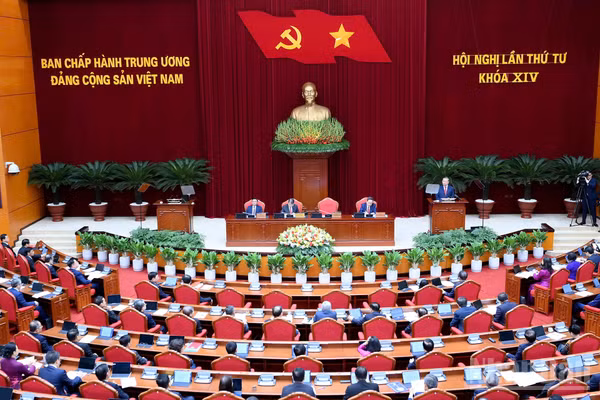 Hội nghị lần thứ tư Ban Chấp hành Trung ương Đảng Cộng sản Việt Nam khóa XIV. (Ảnh: ĐĂNG KHOA)