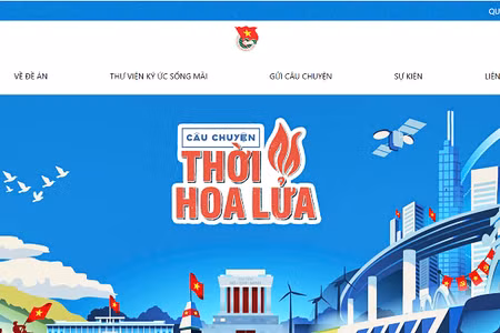 Giao diện trang thông tin chính thức của “Câu chuyện thời hoa lửa”.