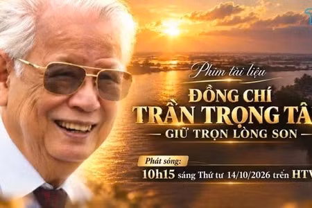 Bộ phim tài liệu "Đồng chí Trần Trọng Tân - Giữ trọn lòng son" đã chính thức ra mắt và được phát sóng trên kênh HTV9. (Ảnh: HTV)