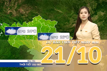[Video] Dự báo thời tiết đêm nay và ngày mai 21/10/2026: Bắc Bộ mưa vài nơi, Trung Bộ và Nam Bộ chiều tối có dông