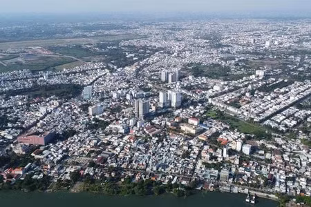 Một góc trung tâm tỉnh Đồng Nai nhìn từ trên cao.