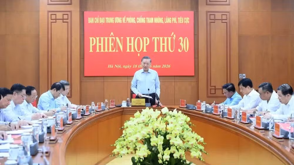 Tổng Bí thư, Chủ tịch nước Tô Lâm chủ trì Phiên họp thứ 30 của Ban Chỉ đạo Trung ương về phòng, chống tham nhũng, lãng phí, tiêu cực. (Ảnh: ĐĂNG KHOA)