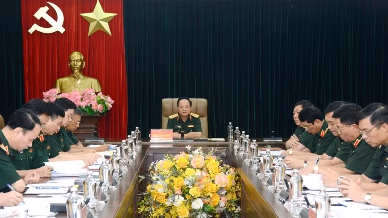 Đại tướng Trịnh Văn Quyết phát biểu chỉ đạo buổi làm việc với các cơ quan, đơn vị chức năng về công tác chuẩn bị Đại hội đại biểu Đảng bộ Quân đội lần thứ 12 nhiệm kỳ 2025-2030 và Đại hội Thi đua quyết thắng toàn quân lần thứ 11.