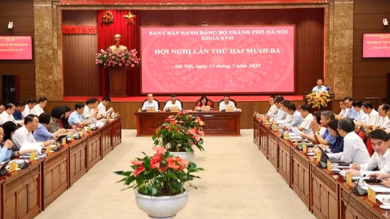 Hội nghị Ban Chấp hành Đảng bộ thành phố Hà Nội tổ chức vào sáng 15/7.