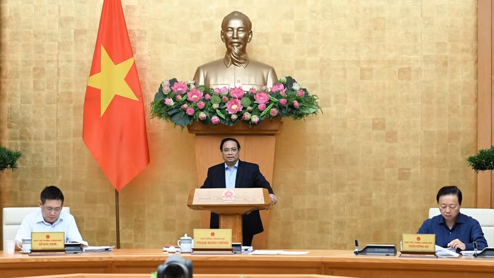 Thủ tướng Phạm Minh Chính chủ trì Phiên họp Chính phủ chuyên đề xây dựng pháp luật tháng 9/2025. (Ảnh: Trần Hải)