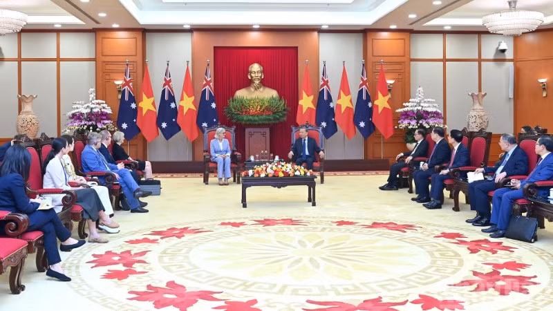 Quang cảnh cuộc tiếp tại Trụ sở Trung ương Đảng. (Ảnh: ĐĂNG KHOA)