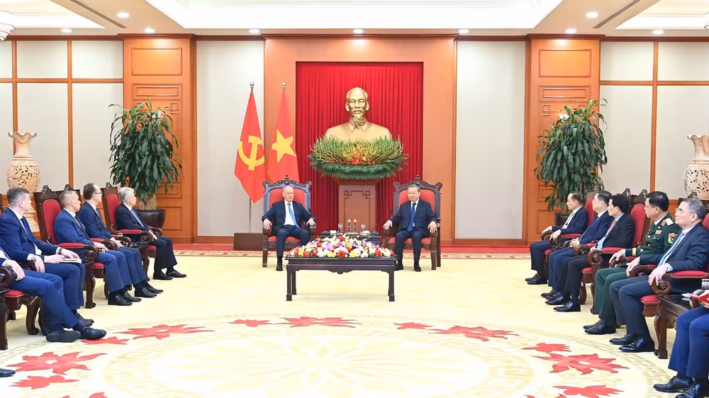 Quang cảnh cuộc tiếp tại Trụ sở Trung ương Đảng. (Ảnh: ĐĂNG KHOA)