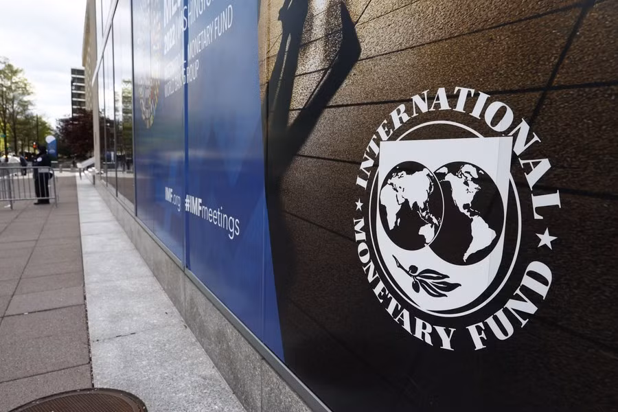Hình ảnh được chụp tại trụ sở Quỹ Tiền tệ quốc tế (IMF), tại Washington, D.C., Mỹ, tháng 4/2022. (Ảnh: Tân Hoa Xã)