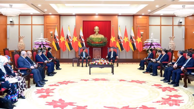 Quang cảnh cuộc hội kiến tại Trụ sở Trung ương Đảng. (Ảnh: ĐĂNG KHOA)