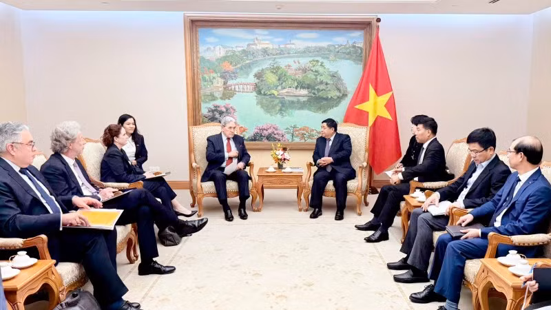 Quang cảnh cuộc tiếp. (Ảnh: Cổng thông tin điện tử Chính phủ)