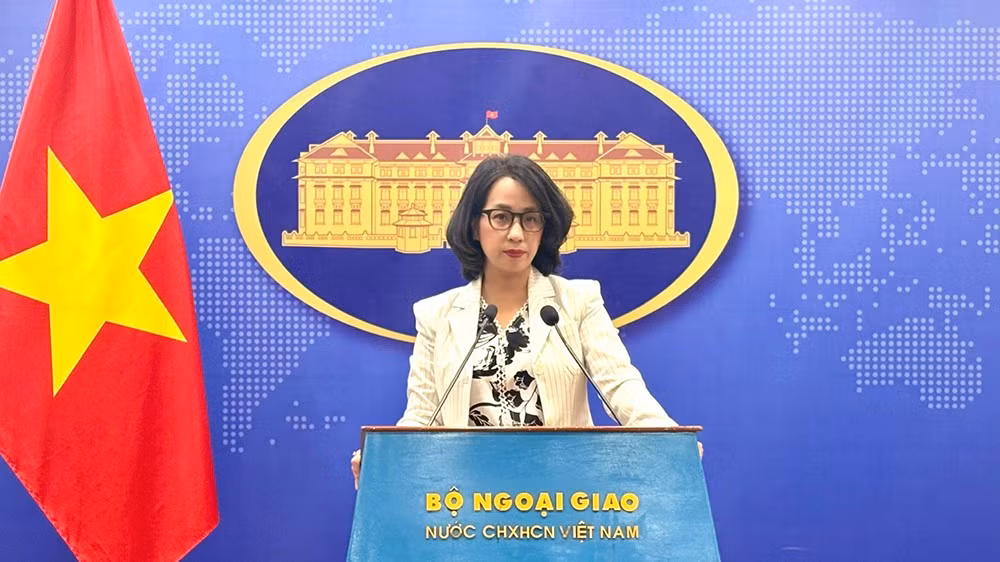 Người phát ngôn Bộ Ngoại giao Phạm Thu Hằng. (Ảnh: Hòa An)