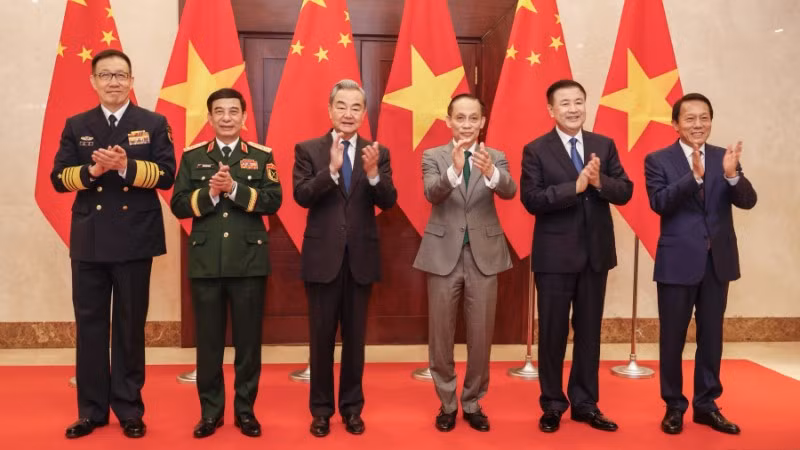 Bộ trưởng Ngoại giao, Quốc phòng, Công an Việt Nam-Trung Quốc tại Hội nghị lần thứ nhất, cơ chế đối thoại chiến lược 3+3. (Ảnh: Bộ Ngoại giao)