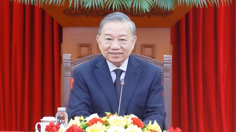 Tổng Bí thư, Chủ tịch nước Tô Lâm tại cuộc điện đàm. (Ảnh: TTXVN)