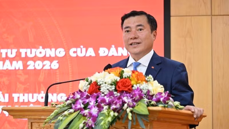 Thứ trưởng Công thương Nguyễn Sinh Nhật Tân phát biểu tại Lễ công bố Ngày logistics Việt Nam và Tuần lễ logistics Việt Nam.