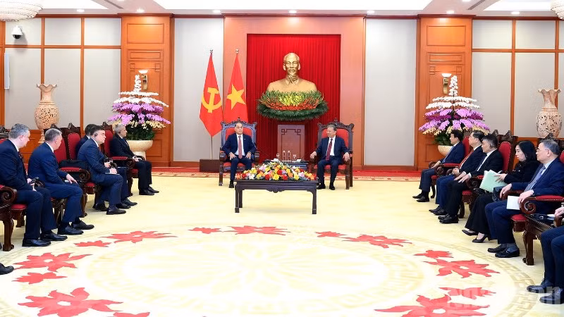 Quang cảnh buổi tiếp tại trụ sở Trung ương Đảng. (Ảnh: ĐĂNG KHOA)