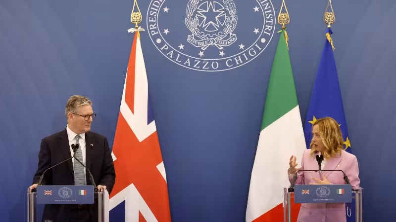 Thủ tướng Italy Giorgia Meloni và Thủ tướng Anh Keir Starmer đã xác nhận sẽ tham dự cuộc gặp ngày 18/8 giữa Tổng thống Mỹ Donald Trump và Tổng thống Ukraine Volodymyr Zelensky. (Ảnh tư liệu THX/TTXVN)