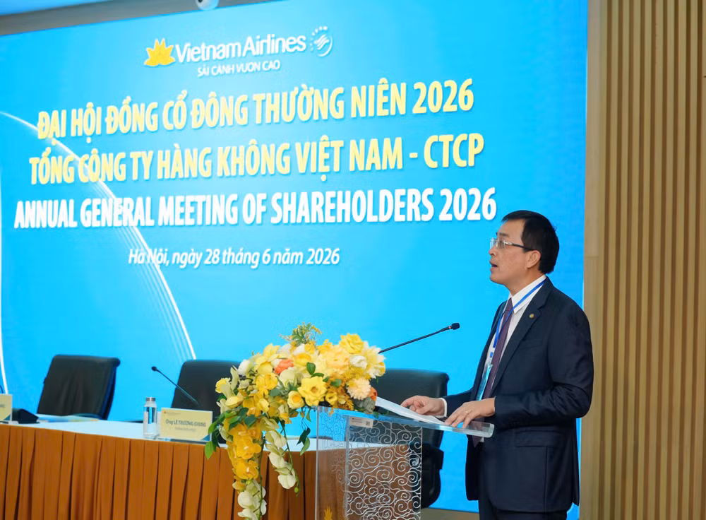 Chủ tịch Hội đồng quản trị Tổng công ty Hàng Không Việt Nam phát biểu.