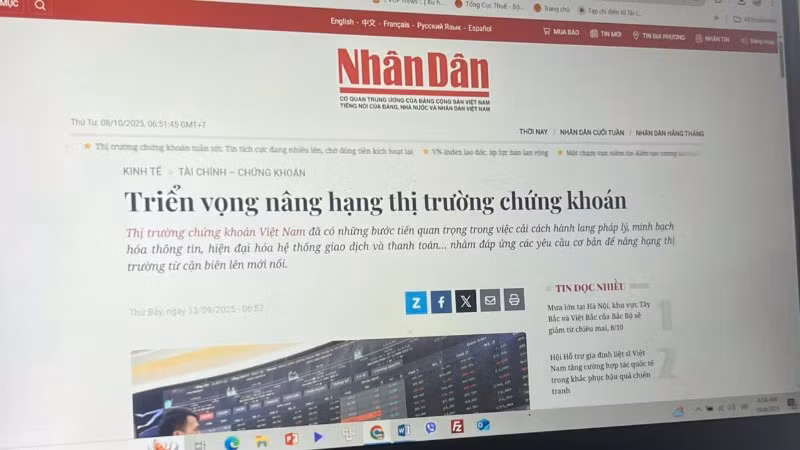Tổ chức xếp hạng thị trường FTSE Russell công bố thị trường chứng khoán Việt Nam chính thức được nâng hạng.