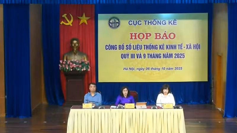 Cục Thống kê họp báo công bố các chỉ tiêu kinh tế-xã hội quý III và tháng 9/2025.