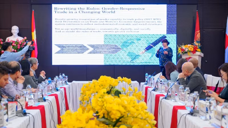 Hội thảo “Kiến tạo tương lai: Thương mại, đổi mới sáng tạo và phát triển bao trùm” diễn ra ngày 22/10 tại Hà Nội.