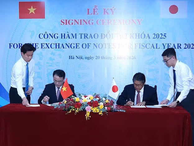 Lễ ký công hàm trao đổi cung cấp vốn vay giữa Việt Nam và Nhật Bản.
