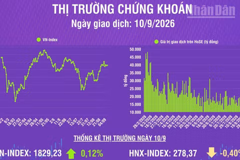 [Infographic] Chứng khoán ngày 10/9: VN-Index tăng nhẹ 2,11 điểm, thanh khoản thị trường giảm