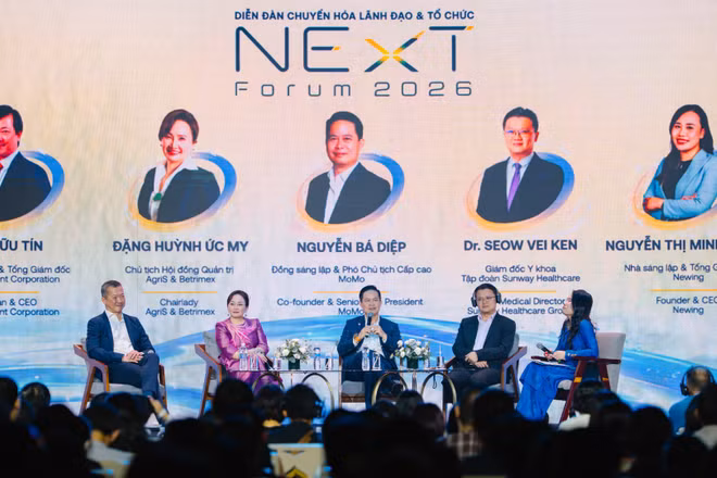 Các diễn giả tại diễn đàn NExT Forum 2026. (Ảnh: Ban tổ chức)