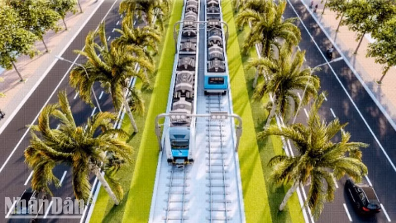 Phối cảnh dự án tuyến tàu điện đô thị đoạn 1 ở Phú Quốc.