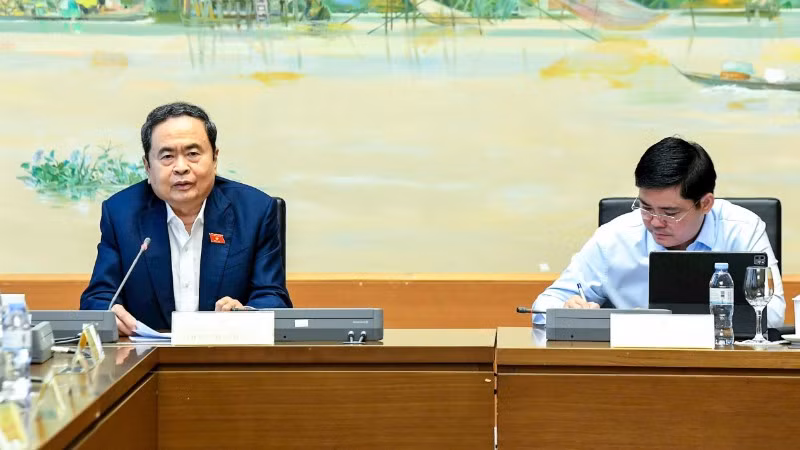 Chủ tịch Quốc hội Trần Thanh Mẫn phát biểu thảo luận tại tổ. (Ảnh: DUY LINH)