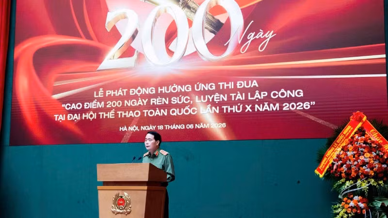 Lễ phát động hưởng ứng thi đua "Cao điểm 200 ngày rèn sức, luyện tài lập công tại Đại hội Thể thao toàn quốc lần thứ X năm 2026” của Thể thao Công an nhân dân.