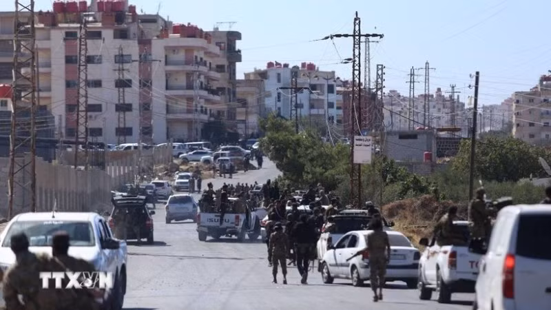 Lực lượng an ninh Syria tiến vào thành phố Sweida ở miền nam nước này. (Ảnh: THX/TTXVN)