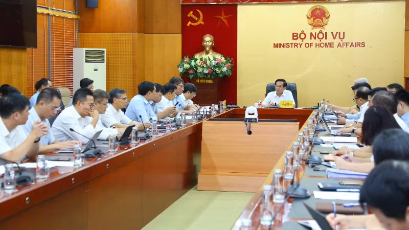 Quang cảnh buổi họp tại Bộ Nội vụ. (Ảnh: Bộ Nội vụ)