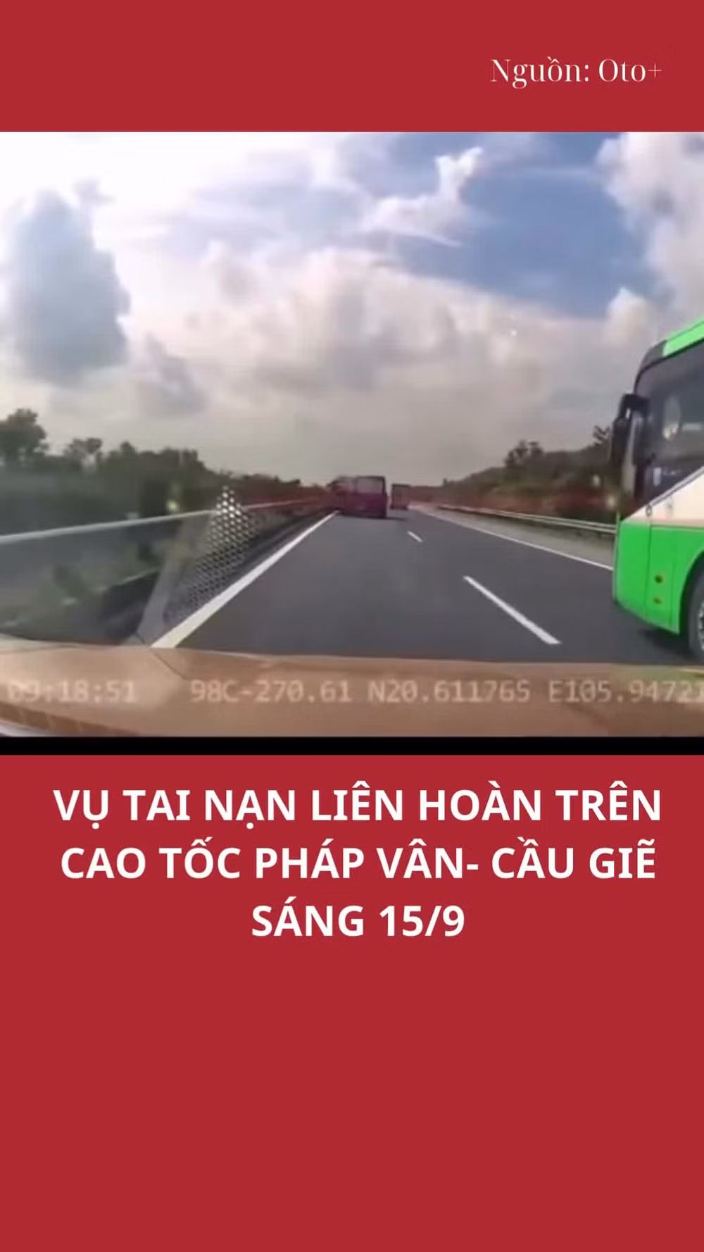 Vụ tai nạn liên hoàn trên cao tốc Pháp Vân-Cầu Giẽ sáng 15/9
