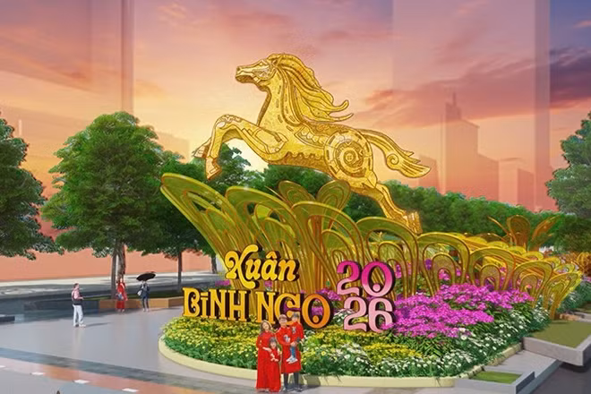Cổng mở Đường hoa Nguyễn Huệ 2026. (Ảnh: Ban tổ chức).