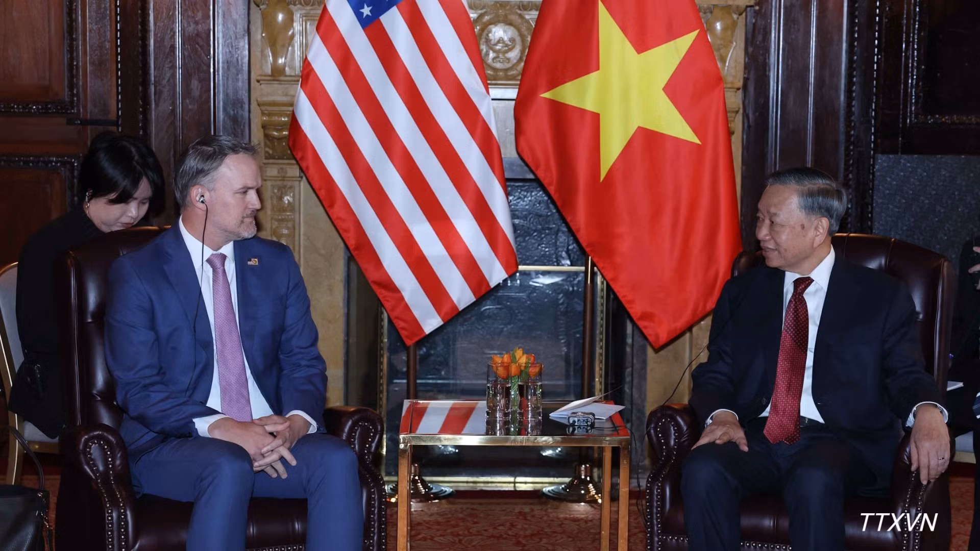 Tổng Bí thư, Chủ tịch nước Tô Lâm tiếp Đại sứ Jamieson Greer, Đại diện Thương mại Hoa Kỳ (USTR). (Ảnh: TTXVN)